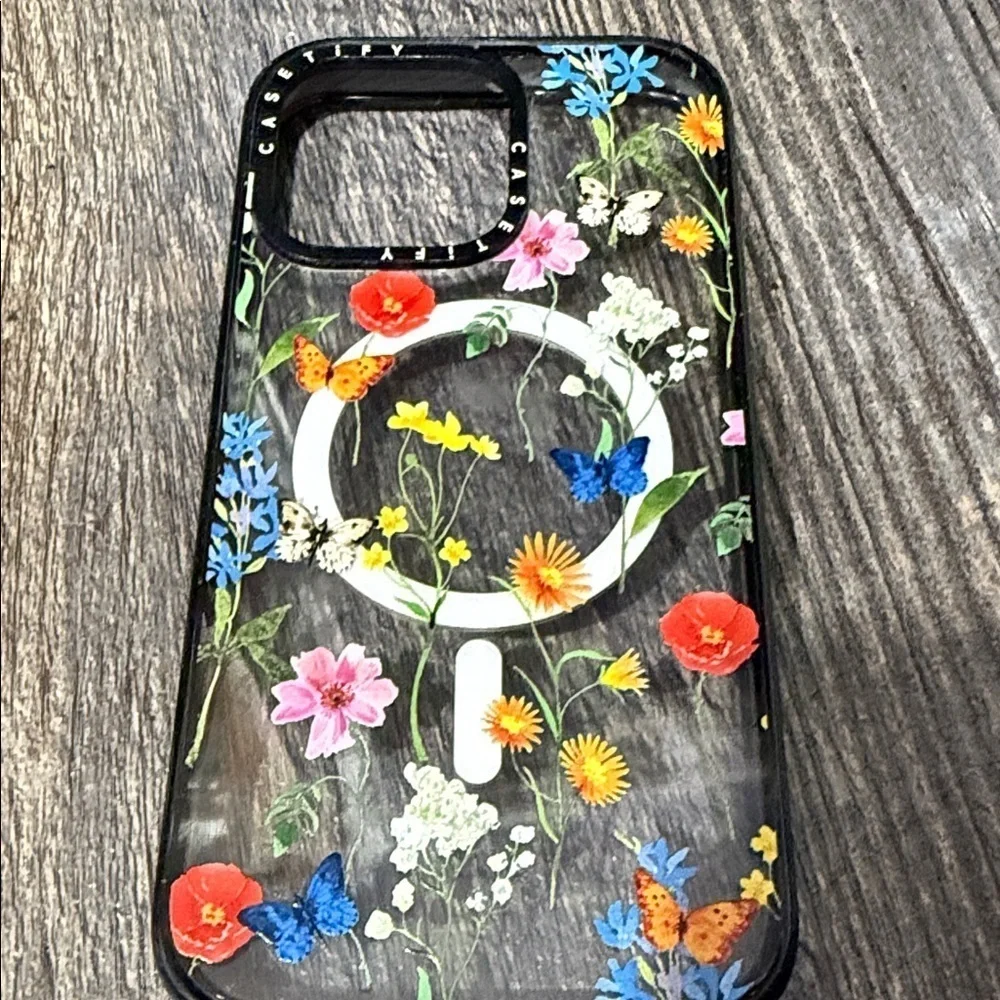 Casetify Floral Pattern 15 promax Phone Case - Black